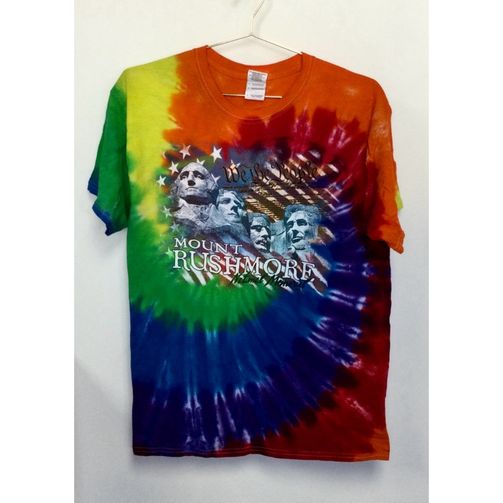 vintage Men's Gildan T-Shirt, Large, Orange, Rainbow